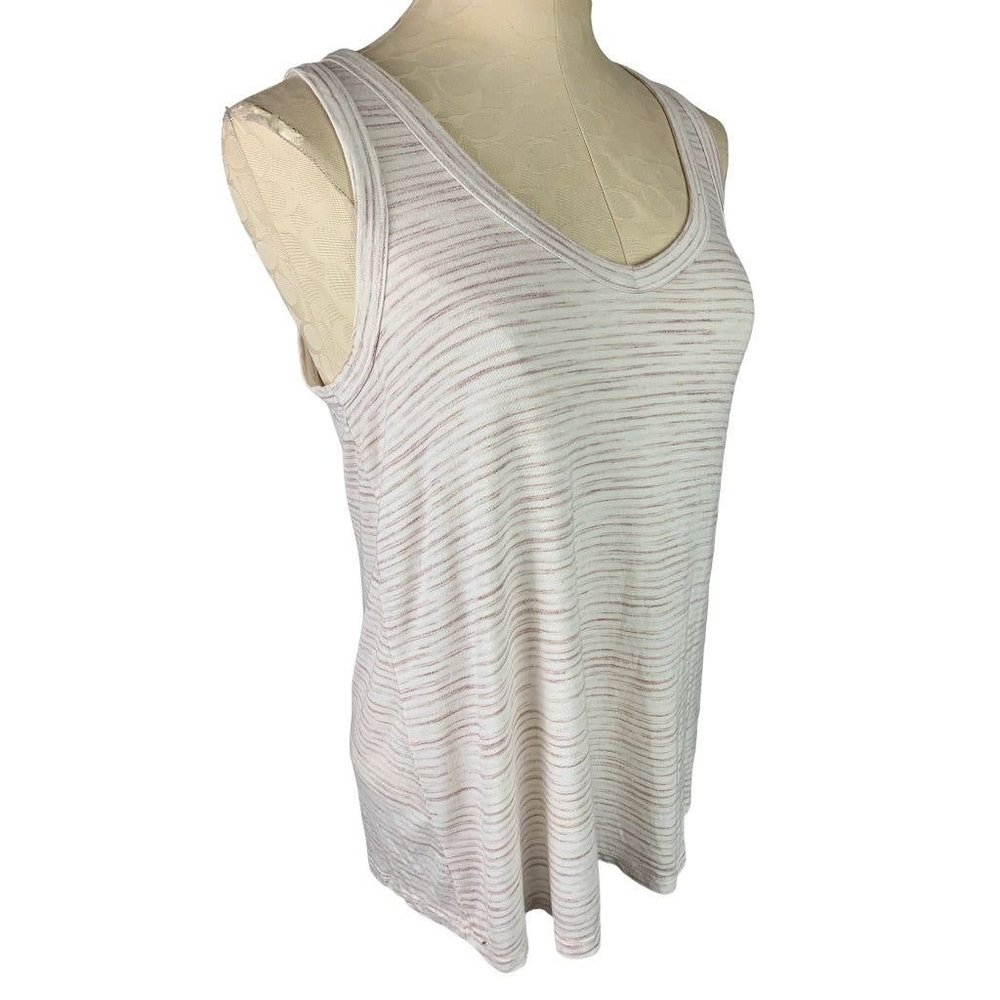 Small Old Navy Luxe Soft Cotton Tan Brown Striped Tank Top Women's